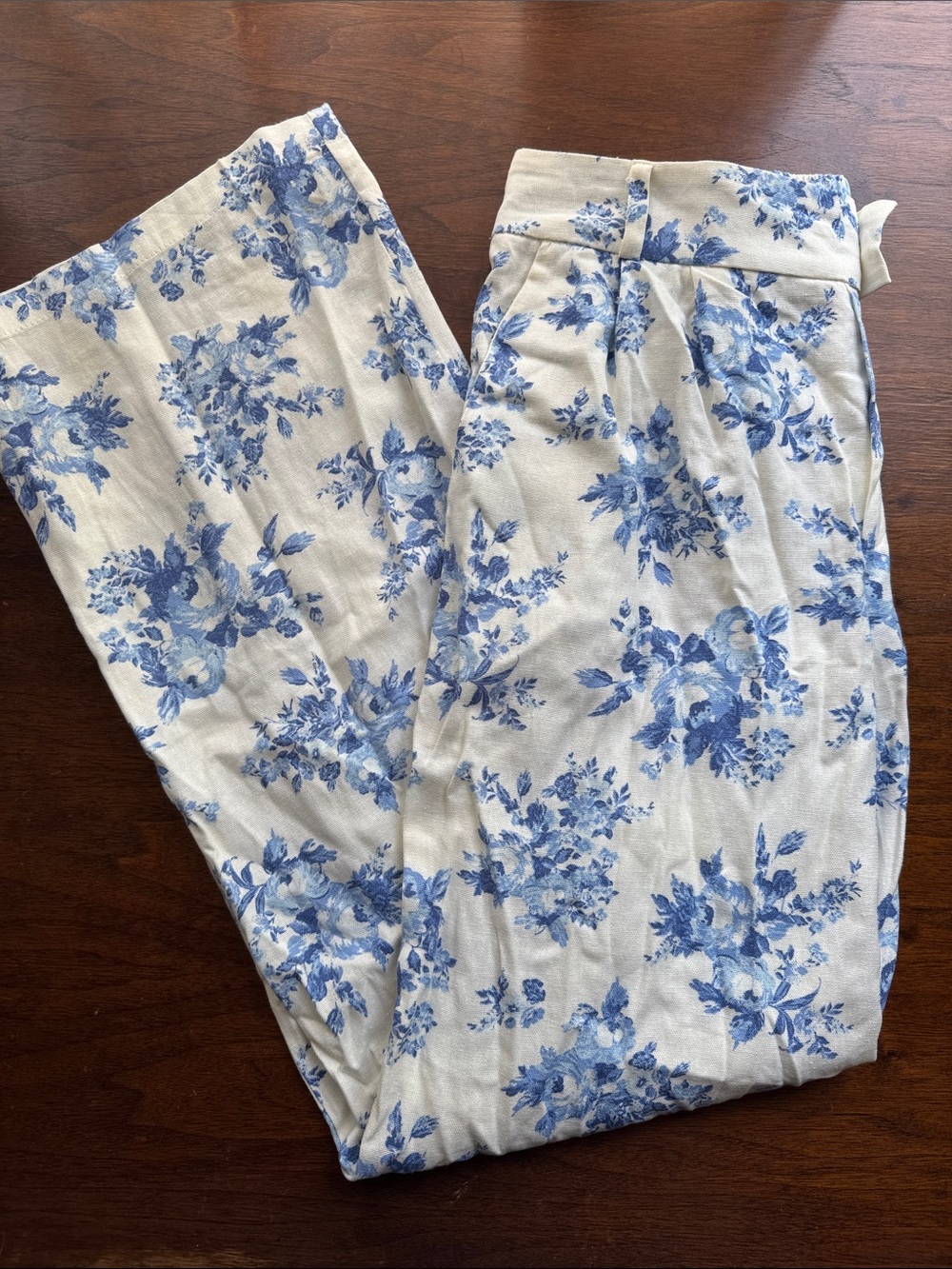 Blue & White Floral Pants